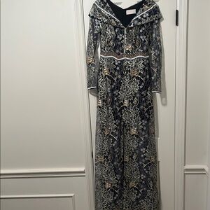 Peter Pilotto Elegant Blue and Gold Dress